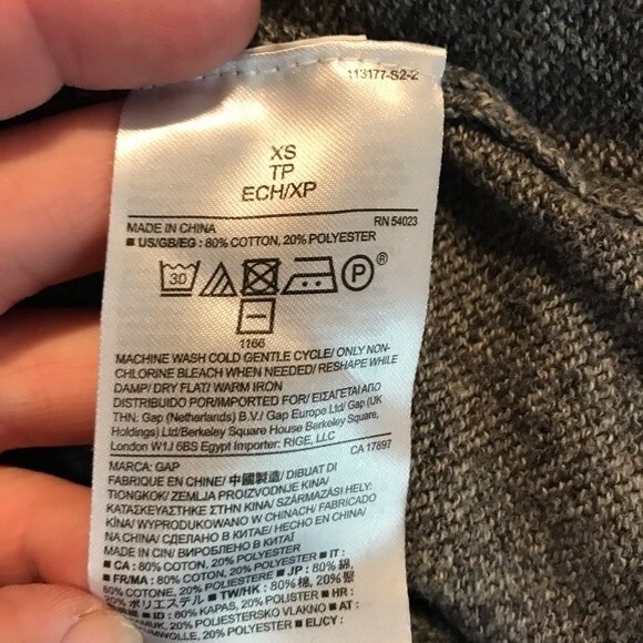 GAP X-Small Colorblock Turtleneck Sweater Tunic Turtleneck Shawl Collar Neutral - Picture 7 of 8